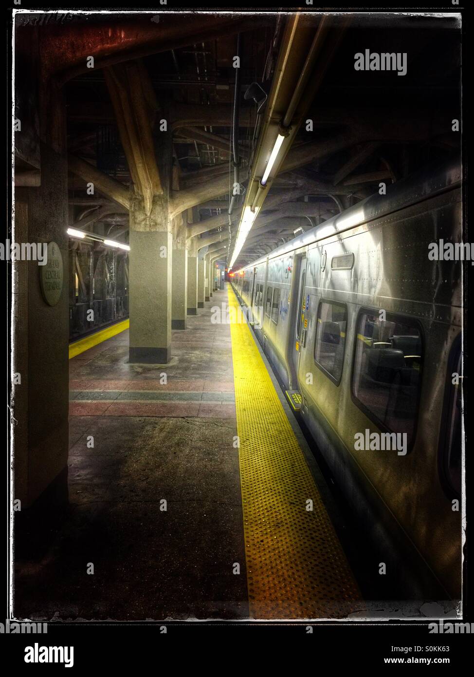 Leeren Zug im Bahnhof grand central station Stockfoto