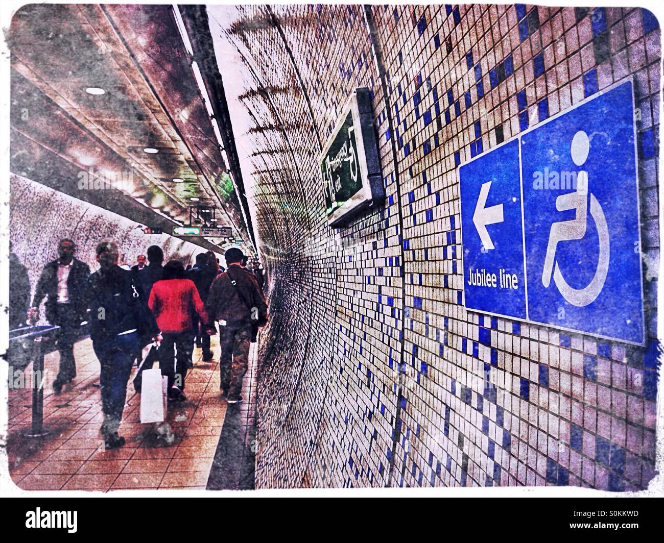 Richtungen auf der Jubilee Line, Green Park u-Bahn Station, City of Westminster Central London, England, Vereinigtes Königreich, Europa Stockfoto