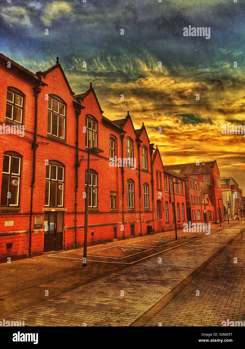 Alte Straße in Manchester Stockfoto
