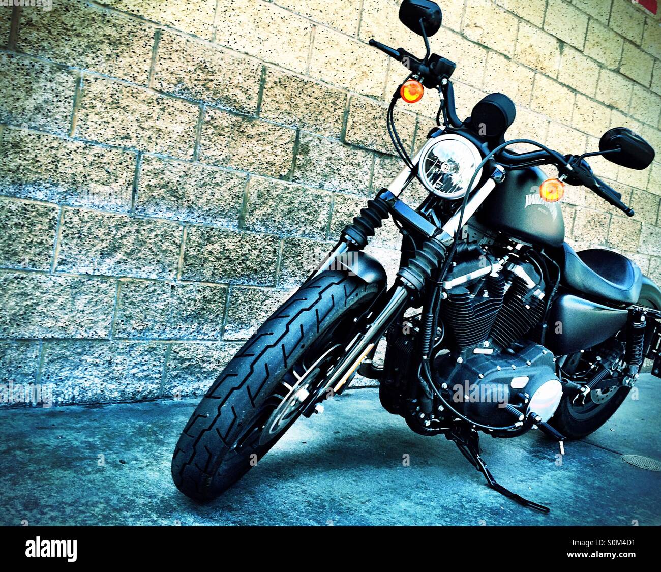 Ein 2015 Harley Davidson Soft-Tail. Stockfoto