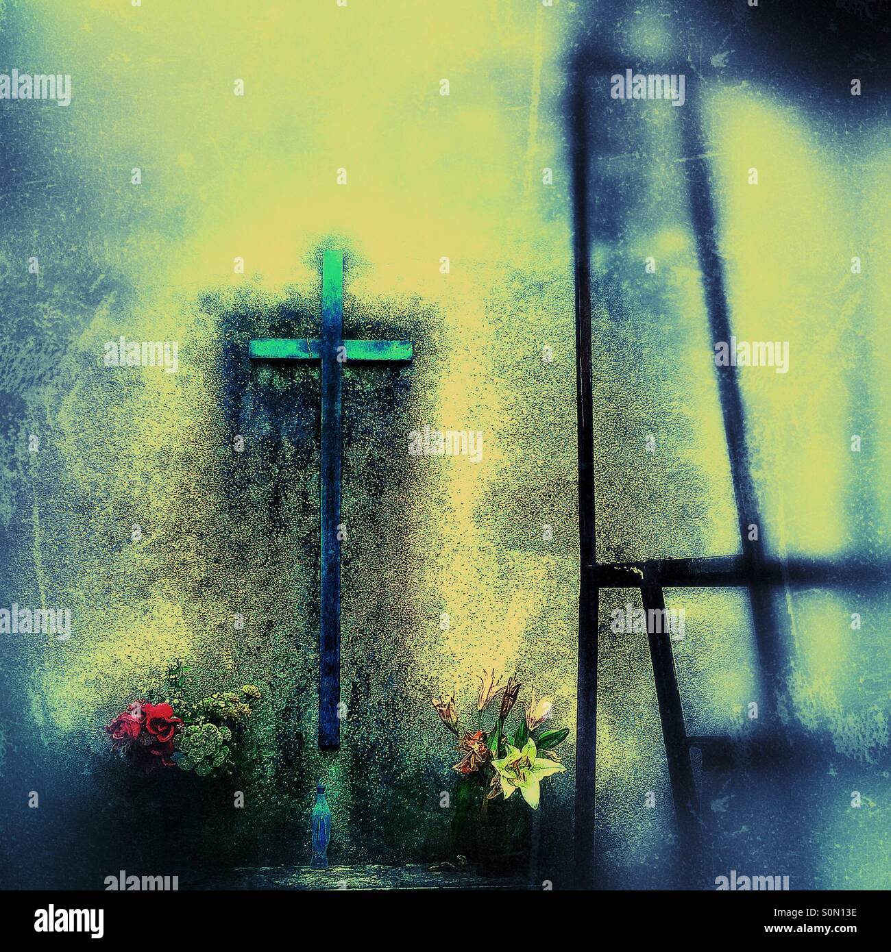 Kreuz - Smartphone-aufgenommenes Stockfoto