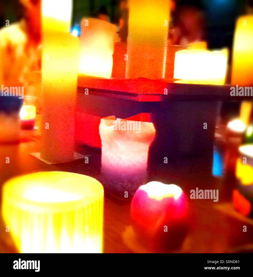 Kerze Dekoration für Halloween-Party im Night-Club in Tokio Stockfoto
