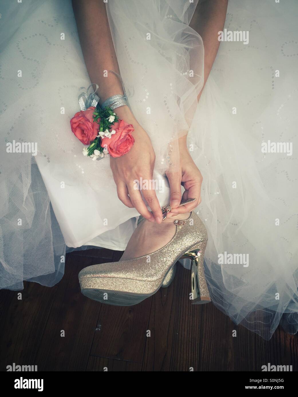 Braut Schuhe Stockfoto