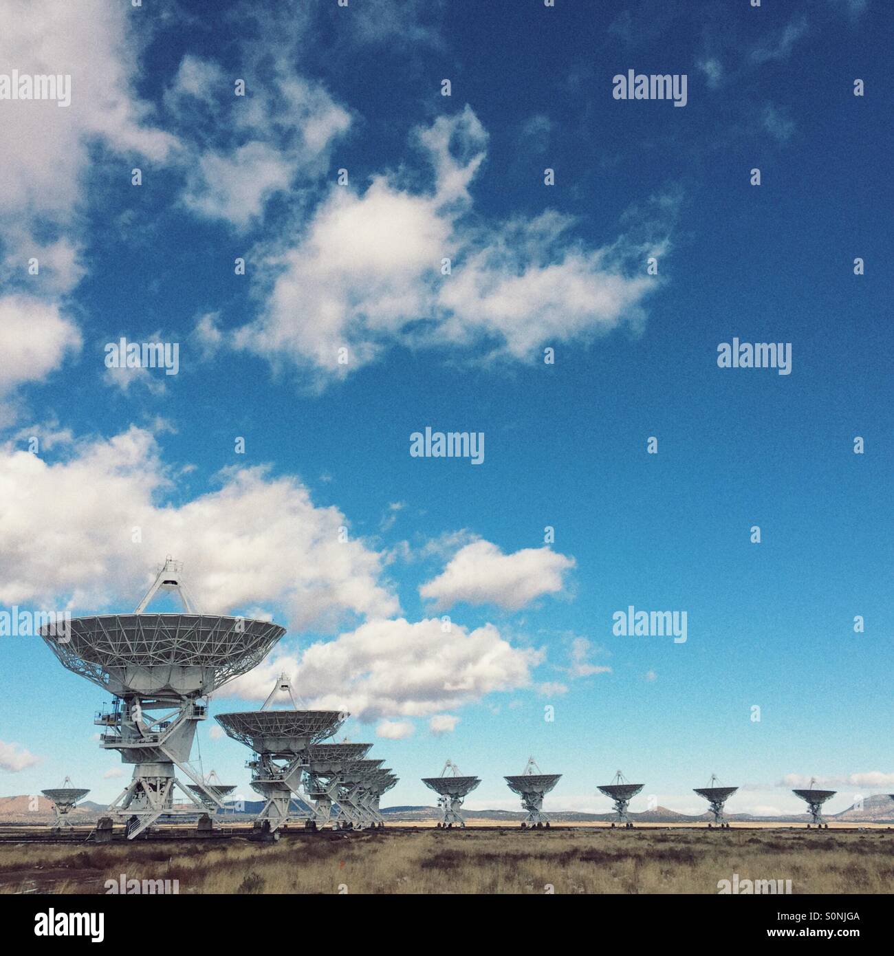 Die unterschiedlich großen Array (VLA) Radioteleskop Array in Socorro, New Mexico. Stockfoto