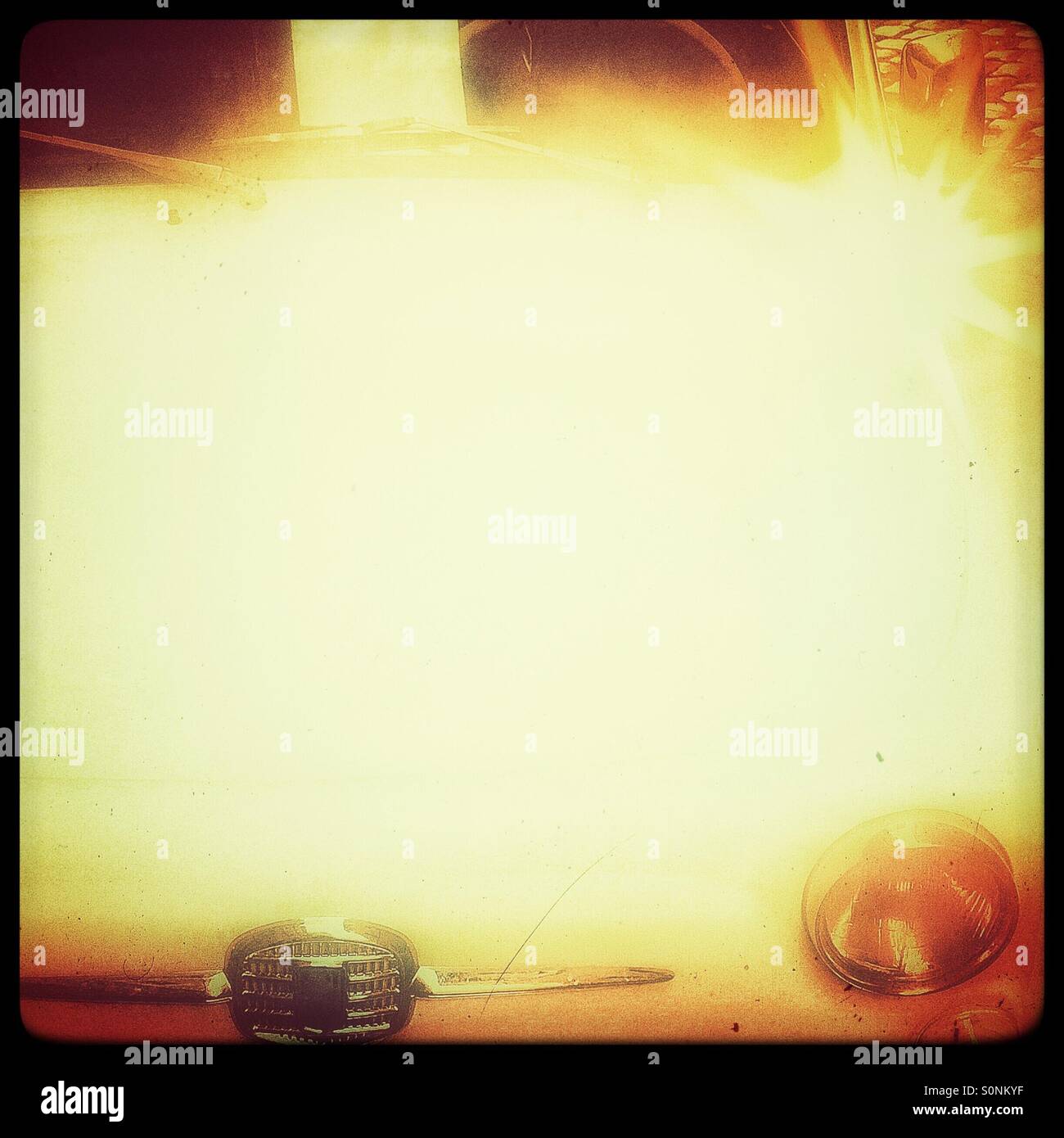 Sepia Fiat-Traum - Smartphone-aufgenommenes Stockfoto