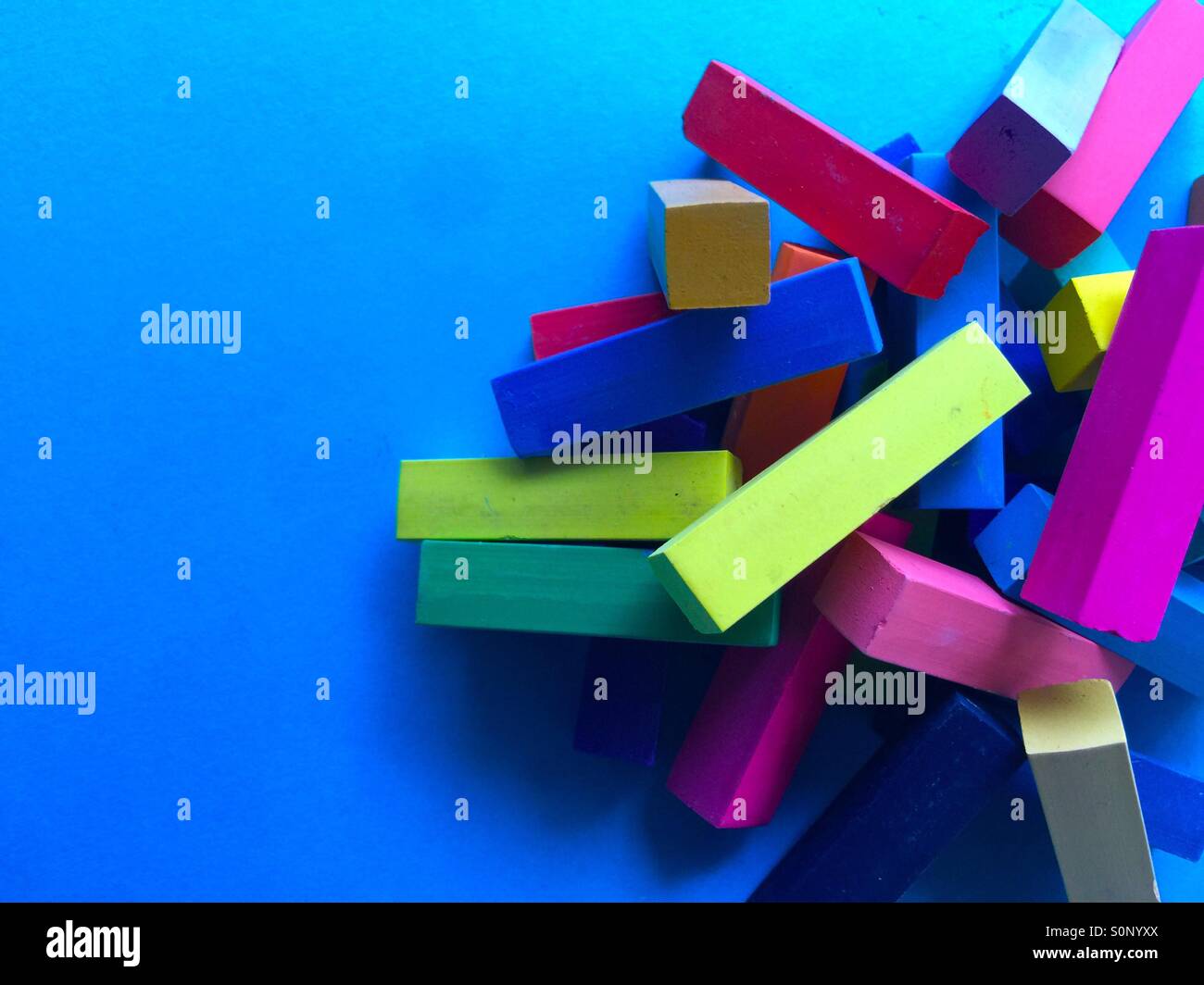 Pastell-sticks mit Textfreiraum Stockfoto