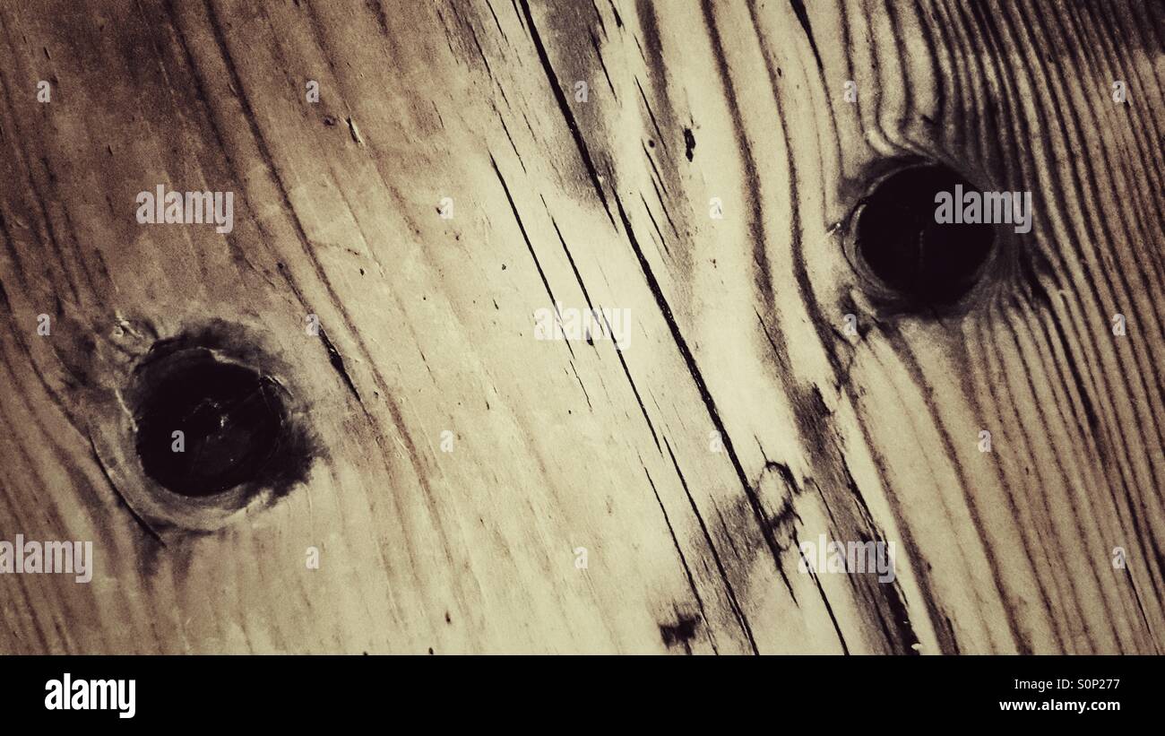 Verzweifelt, Vintage Kiefer Tischfläche - Smartphone-aufgenommenes Stockfoto