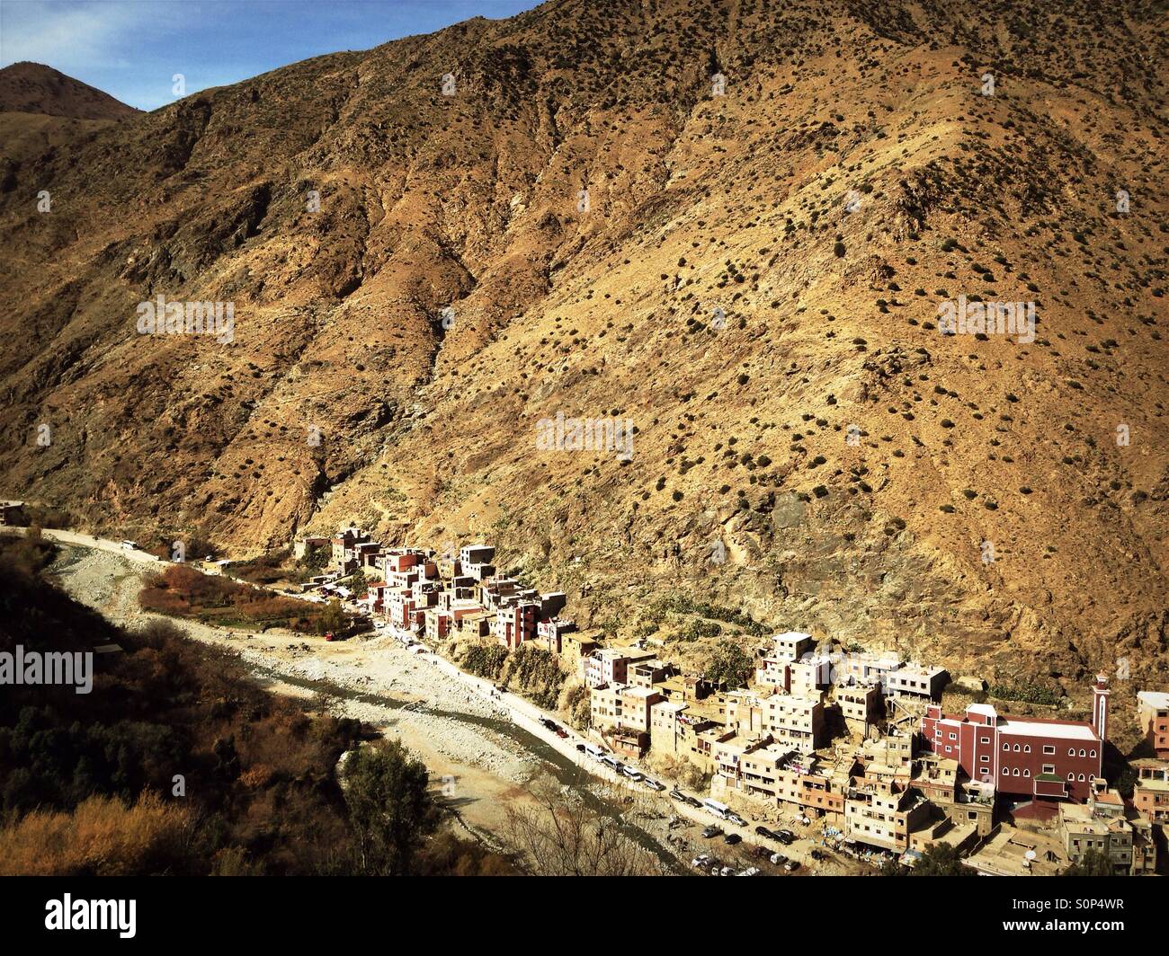 Berber Dorf im Ourika-Tal, Marokko Stockfoto