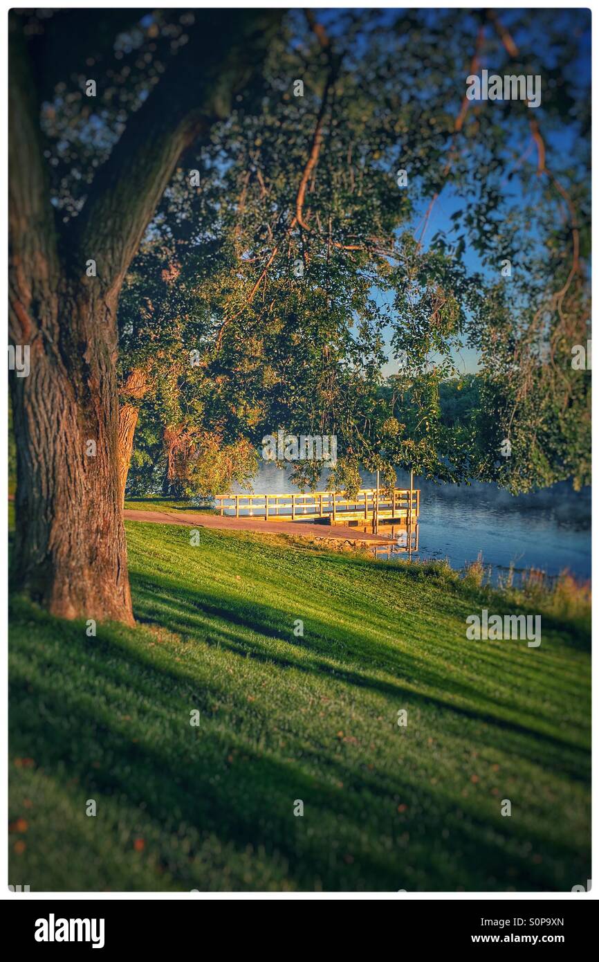 Dock auf dem Mississippi Stockfoto