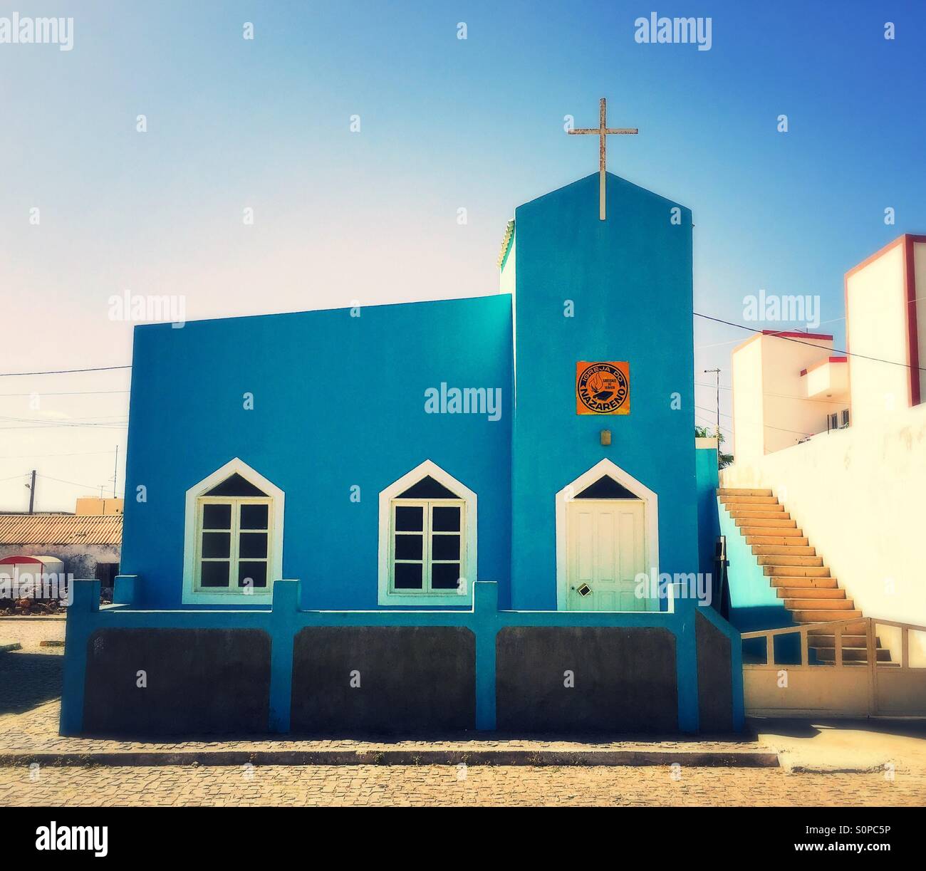 Kirche in Palmeira, Sal, Kap Verde, Afrika Stockfoto
