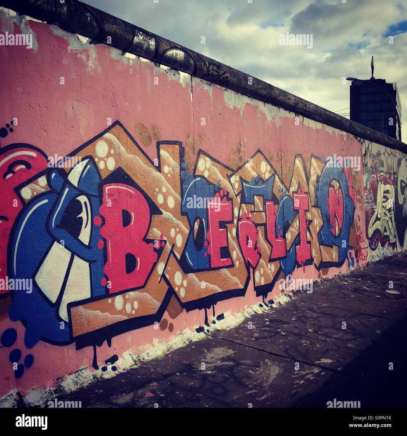 Der Wand. Ost-Berliner. Stockfoto