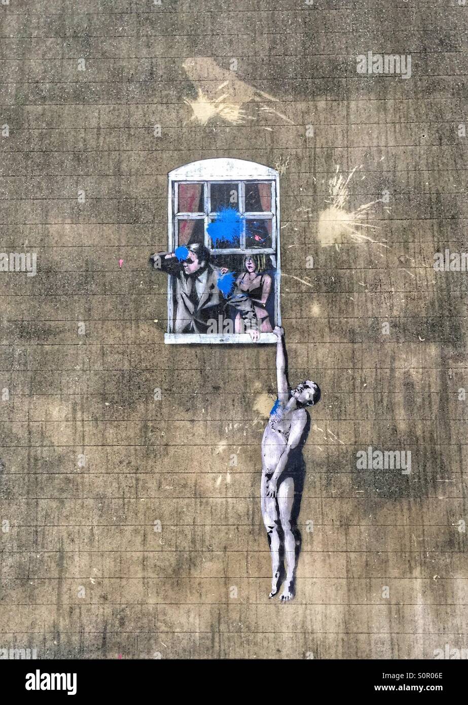 Banksy Wandkunst Stockfoto