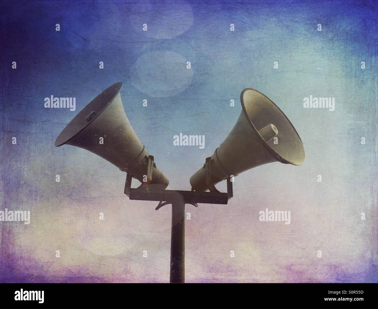 Megaphone - Smartphone-aufgenommenes Stockfoto