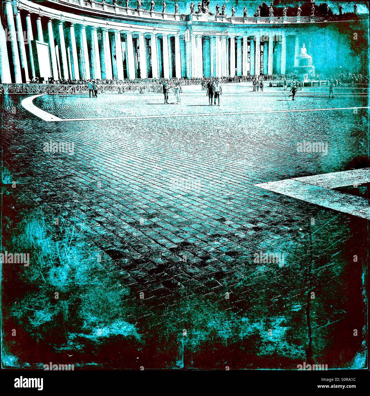 Piazza San Pietro blau - Smartphone-aufgenommenes Stockfoto