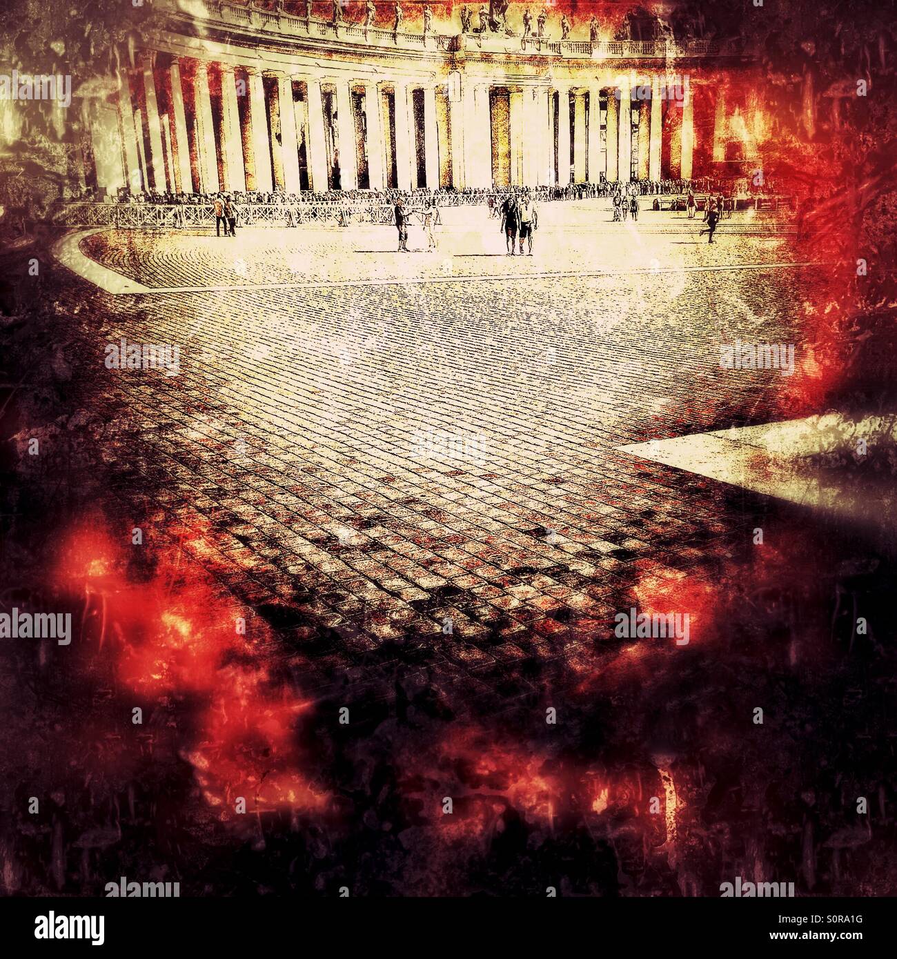 Berninis Piazza San Pietro-Rom - Smartphone-aufgenommenes Stockfoto