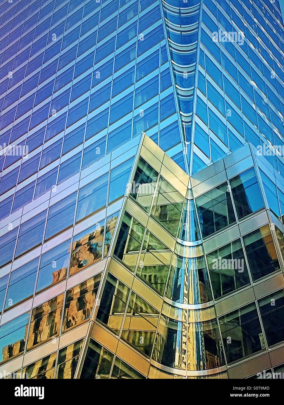 Architektonische Details von der Vorderseite des 7 Bryant Park bauen Stockfoto