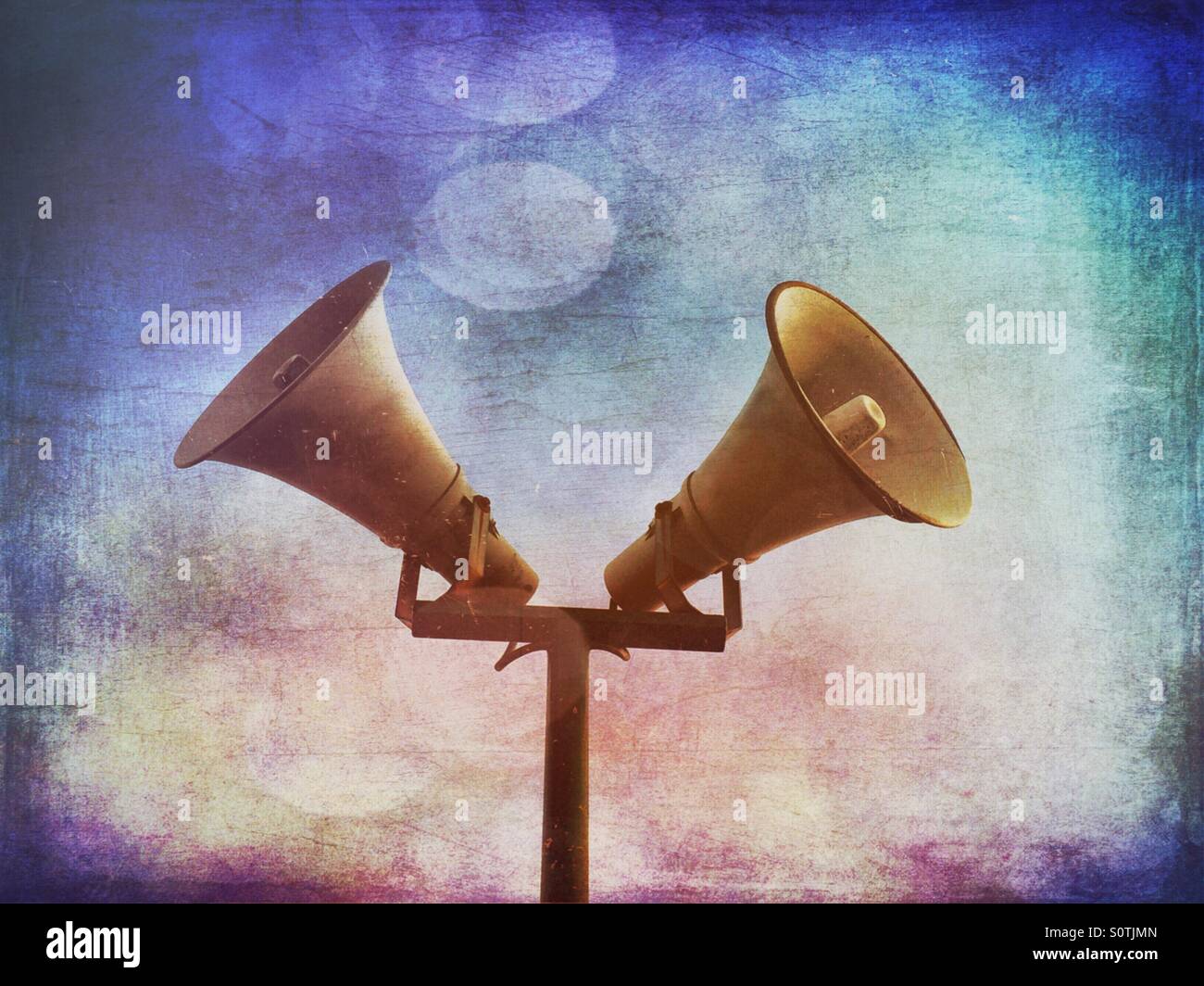 Megaphone - Smartphone-aufgenommenes Stockfoto