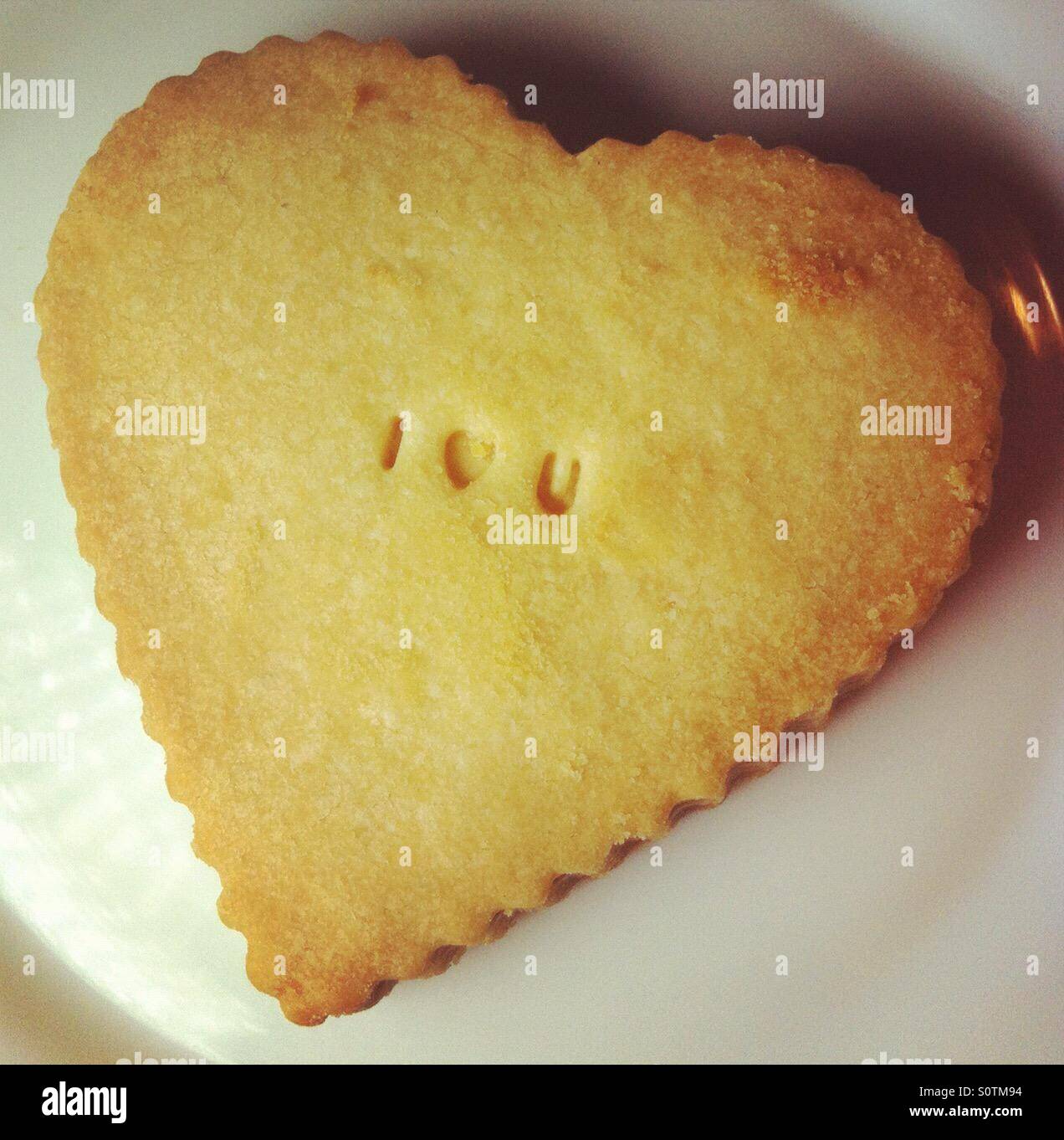 Ich liebe Sie Herz Cookie Stockfoto