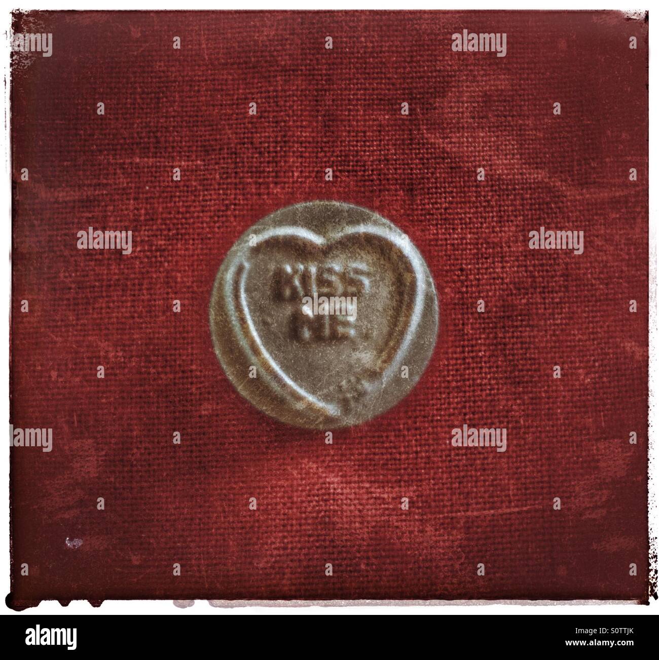 Küss mich, Loveheart süß. - Smartphone-aufgenommenes Stockfoto