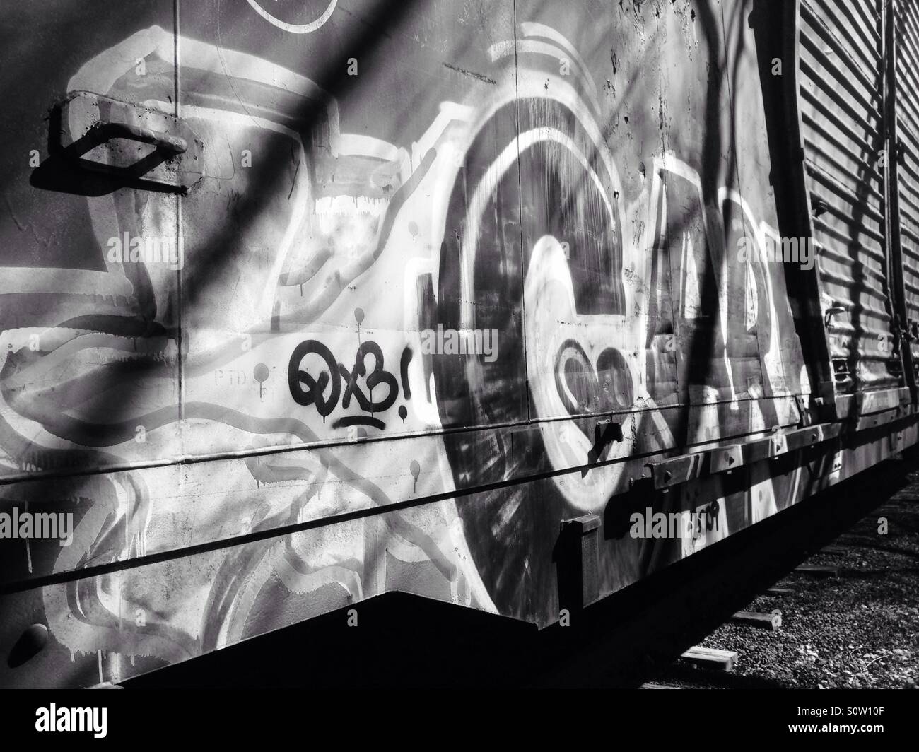 Schwarz / weiß-graffiti Stockfoto