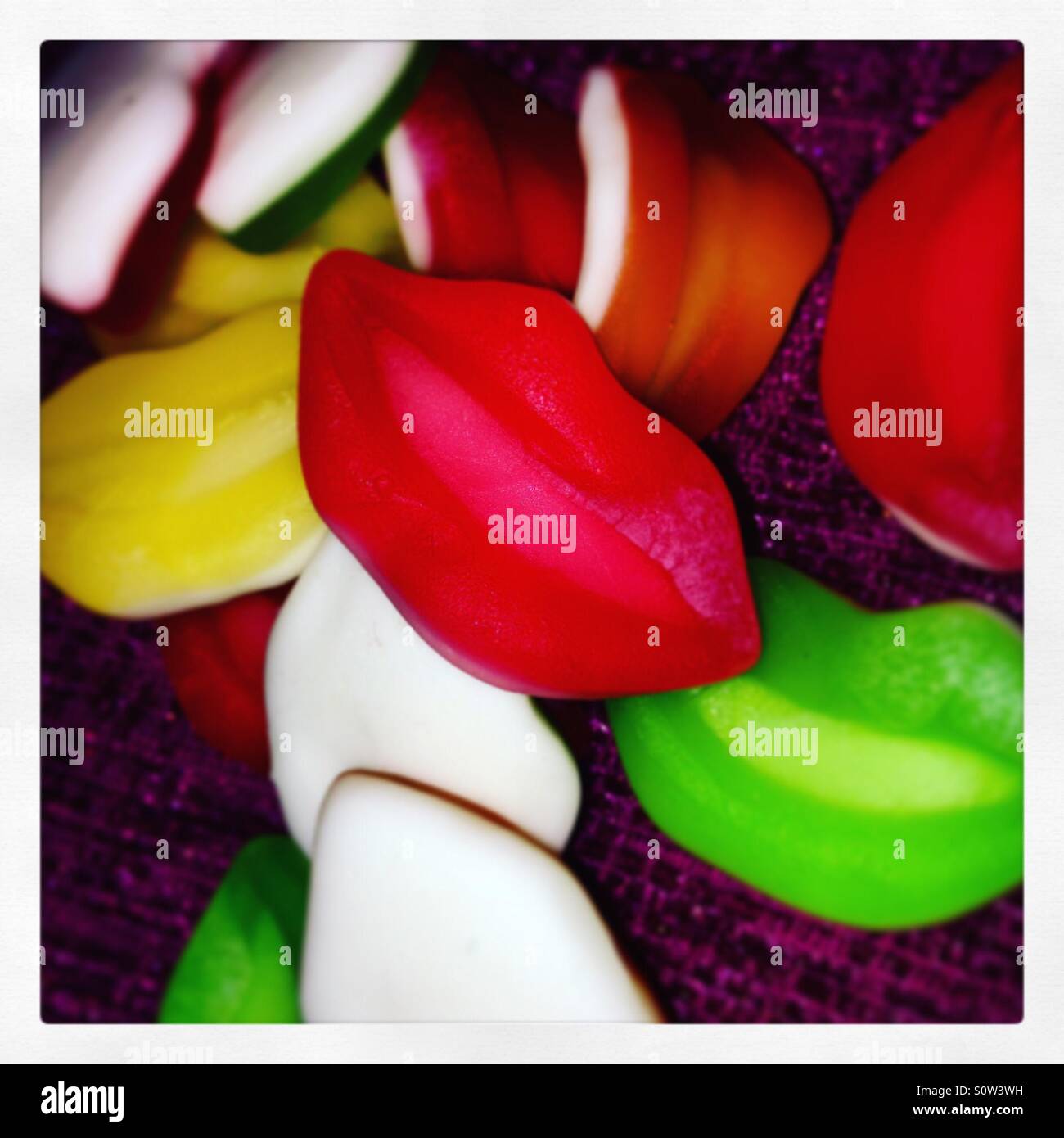 Candy lips - Smartphone-aufgenommenes Stockfoto