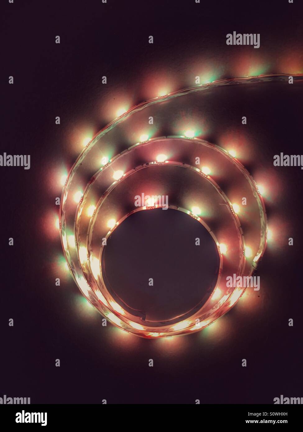 Multi farbige LED-Leuchten - Smartphone-aufgenommenes Stockfoto