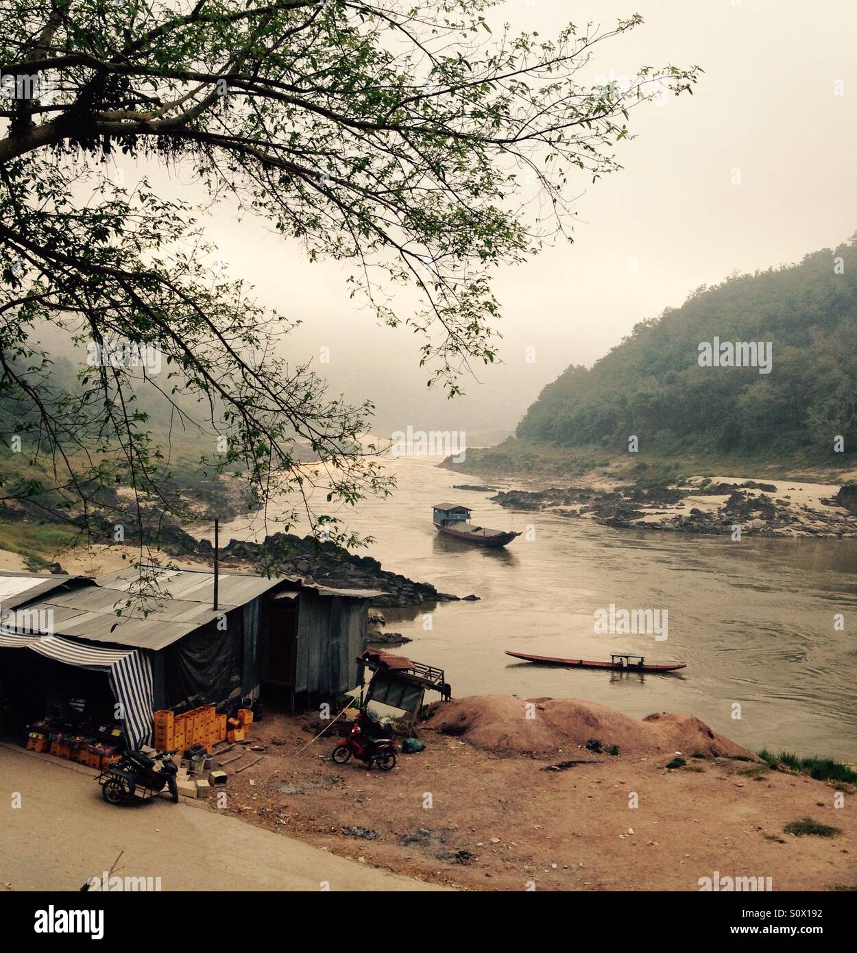 Am frühen Morgen, Mekong-Fluss, Laos Stockfoto
