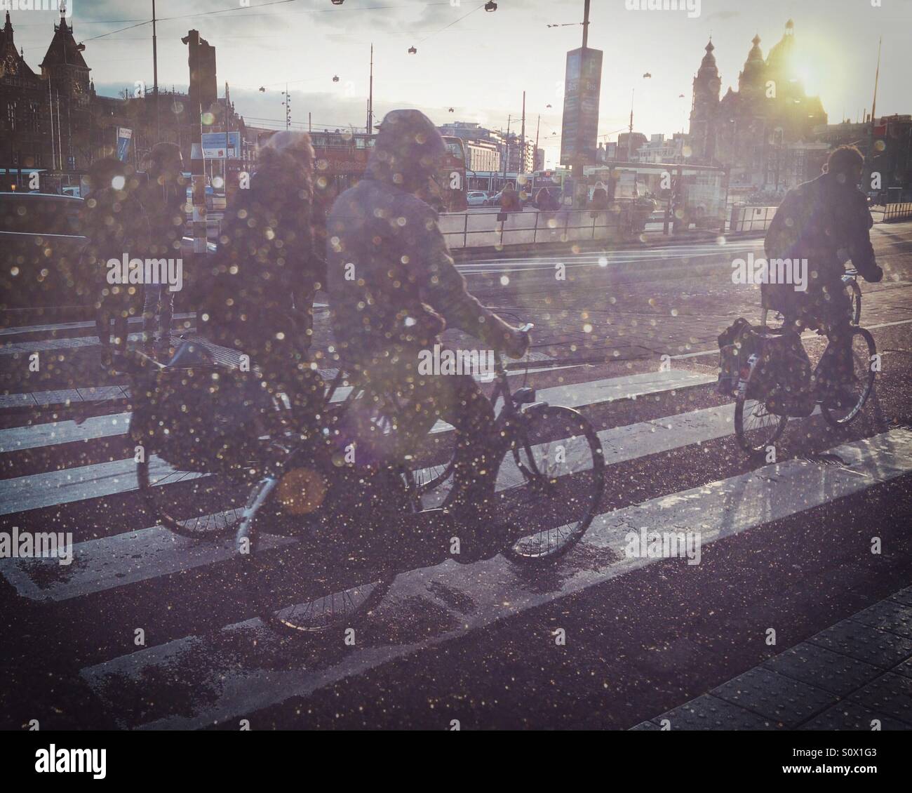 Radfahrer in Amsterdam Stockfoto