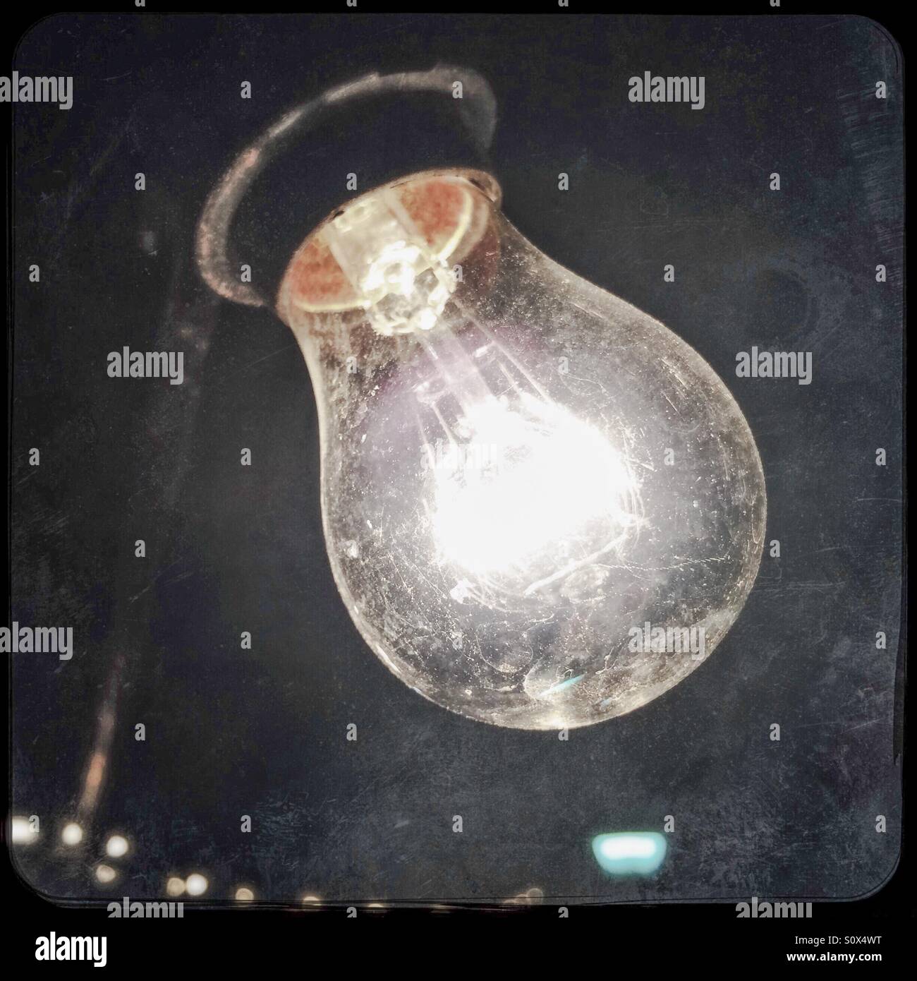 Außenleuchte. - Smartphone-aufgenommenes Stockfoto