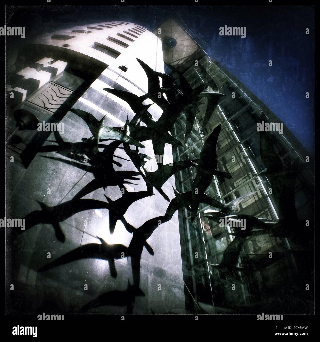 Vogel-Skulptur, Zentrum von Leeds, England. Stockfoto