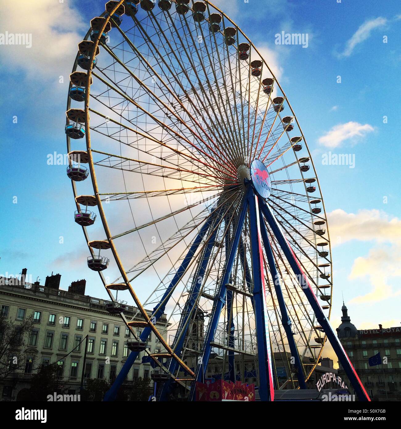 Riesenrad in Bellecour, Lyon, Frankreich Stockfoto