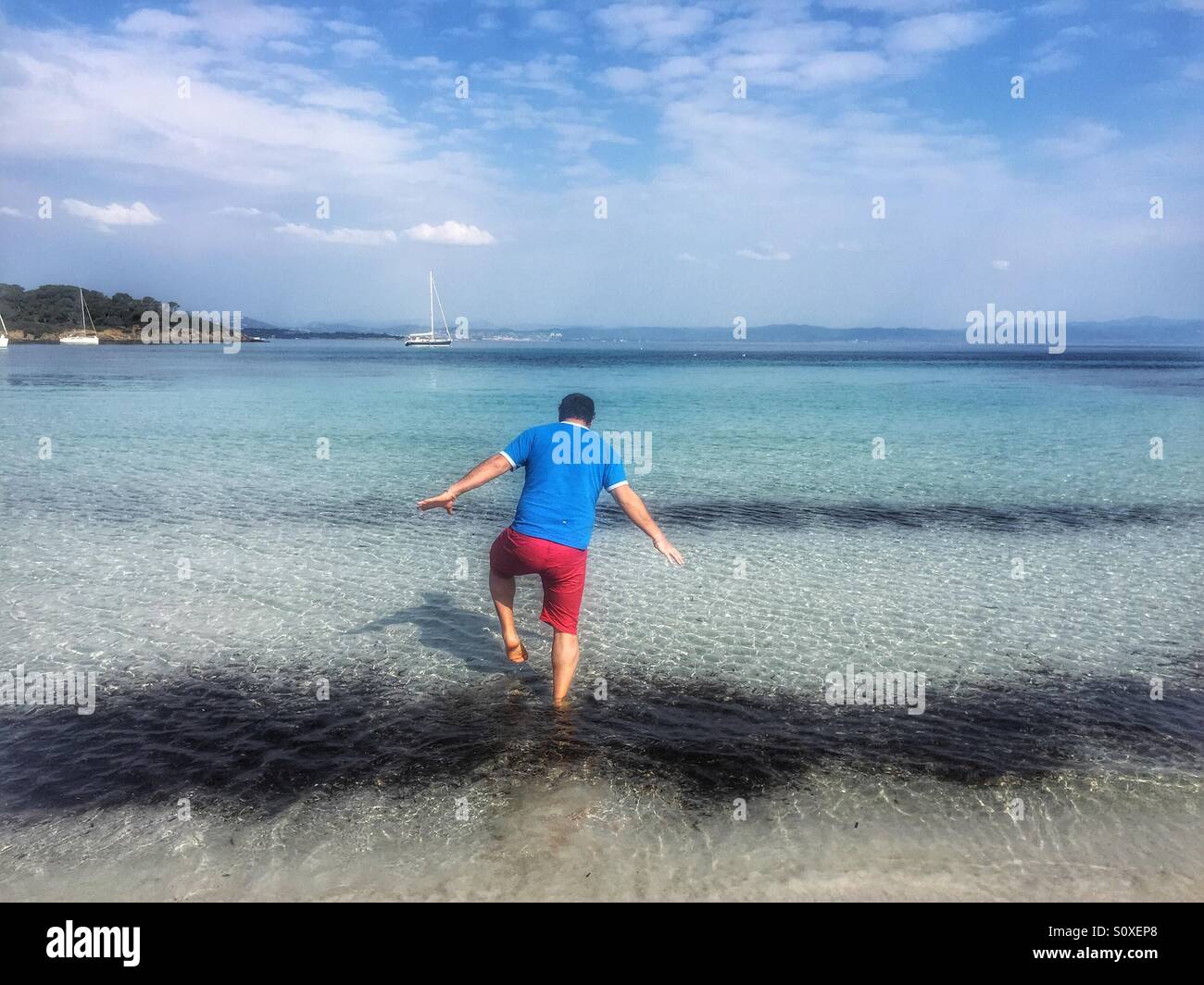 Menschen kalten See - Smartphone-aufgenommenes Stockfoto