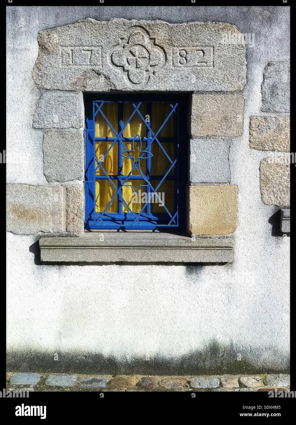 Fenster in einem Haus des 18. Jahrhunderts Stockfoto