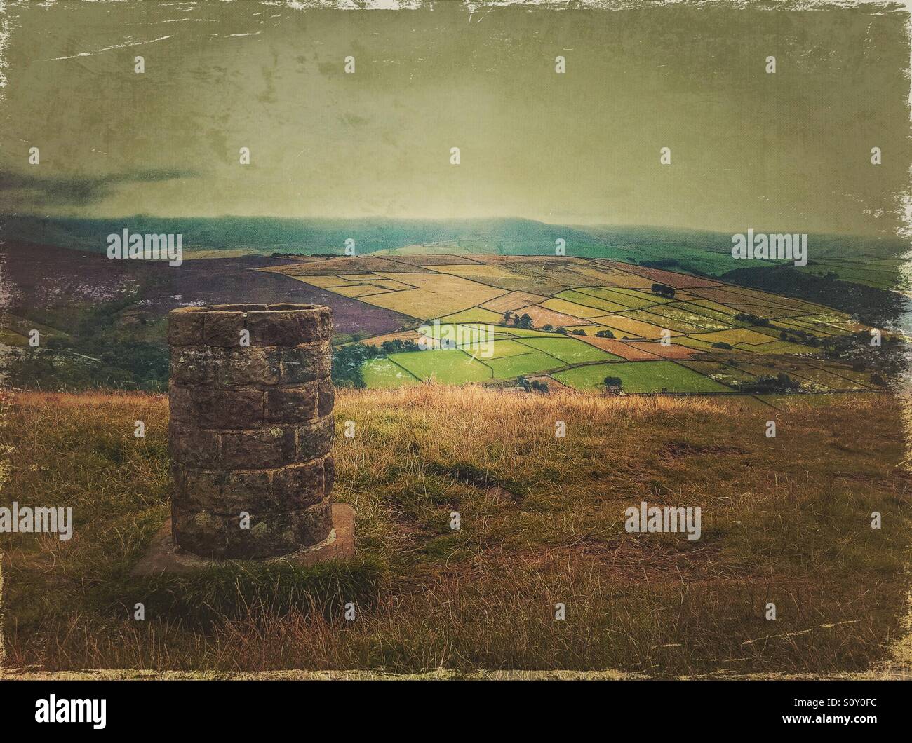 Blick vom Laterne Hecht, Derbyshire, UK - Smartphone-aufgenommenes Stockfoto