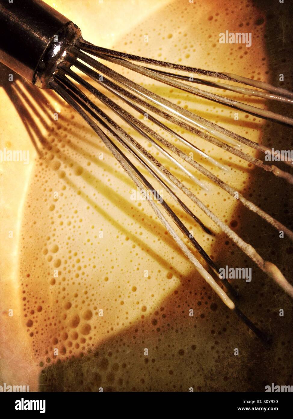 Pfannkuchenteig - Smartphone-aufgenommenes Stockfoto