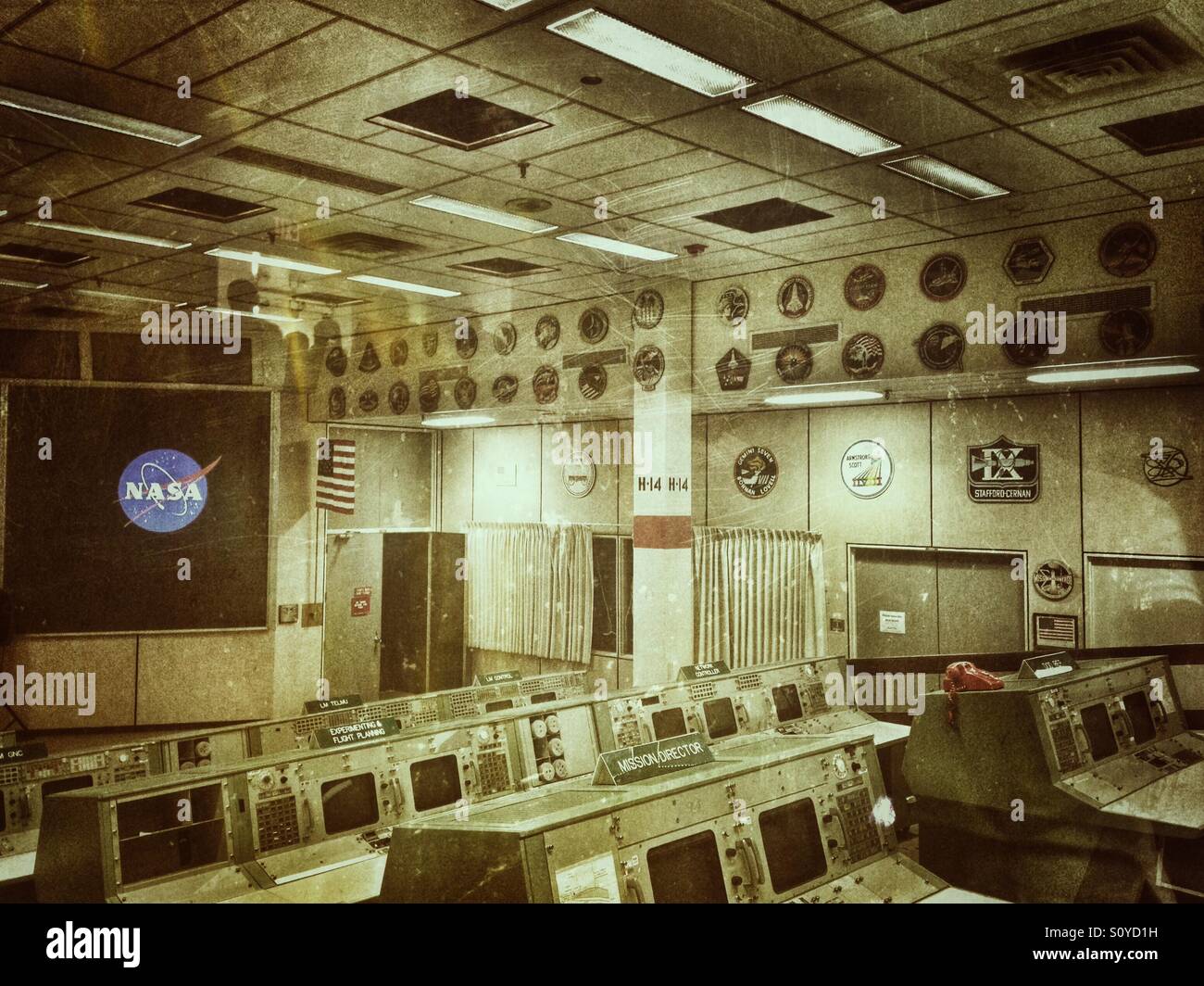 Geschichte machen - Appolo 11 Mission Control Center Stockfoto