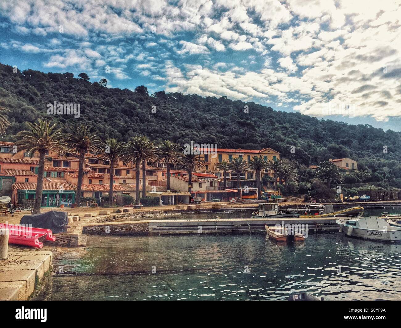 Port-Cros-Insel-Var-Frankreich - Smartphone-aufgenommenes Stockfoto