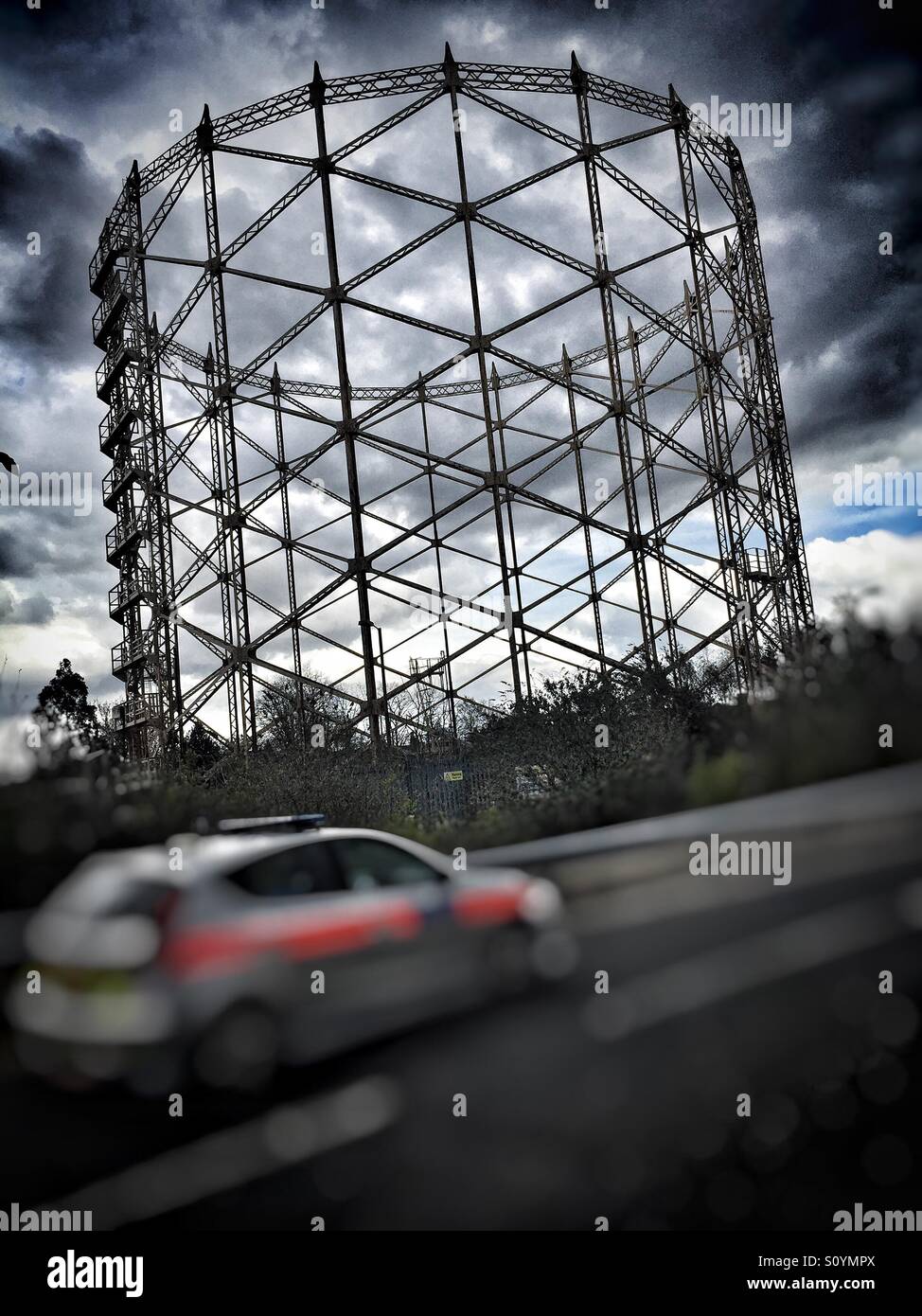 Wood Green alte Gaswerk und Prolin Raser. London, Vereinigtes Königreich Stockfoto