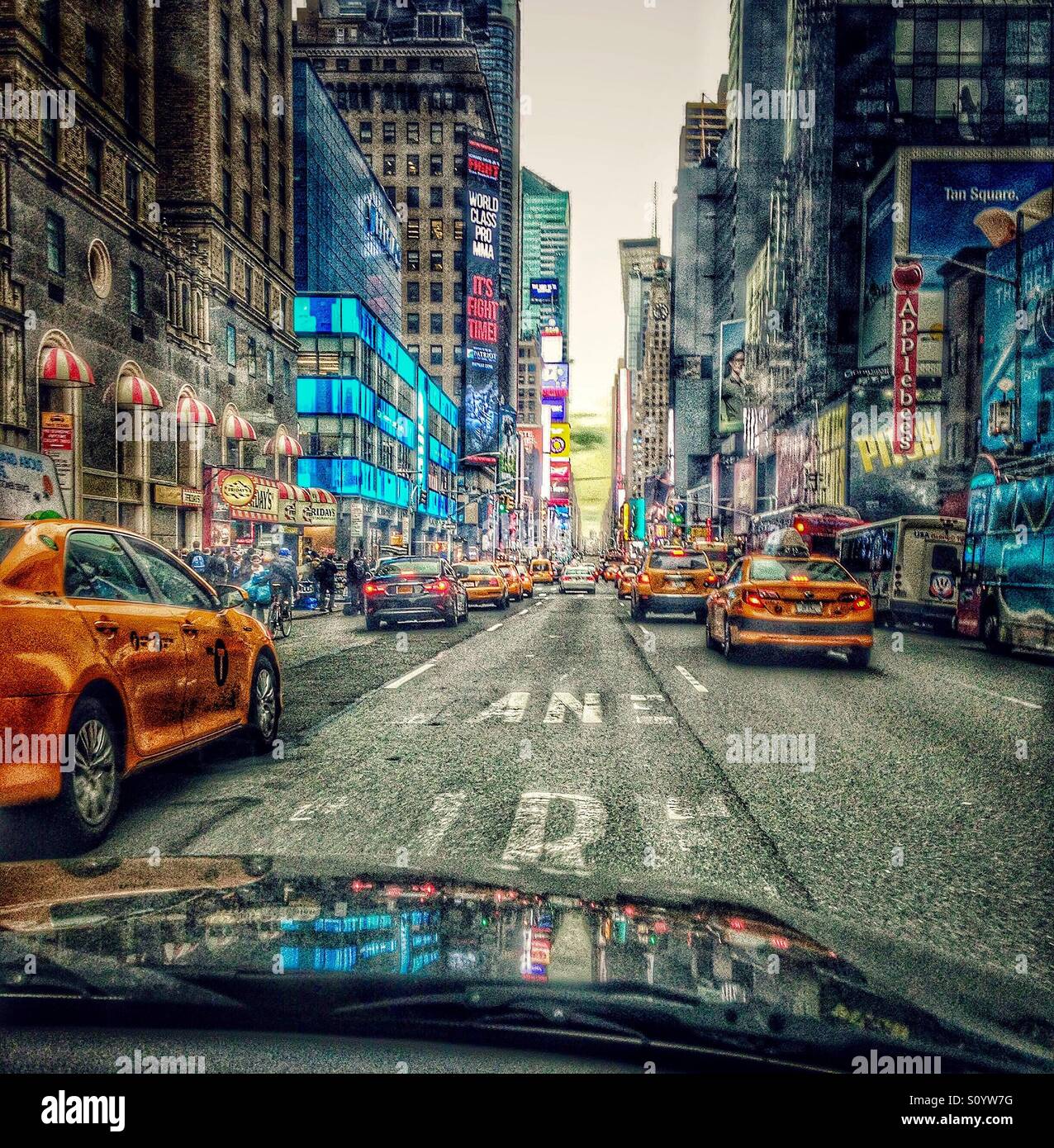 Fahrt durch die Straßen von New York City Stockfoto