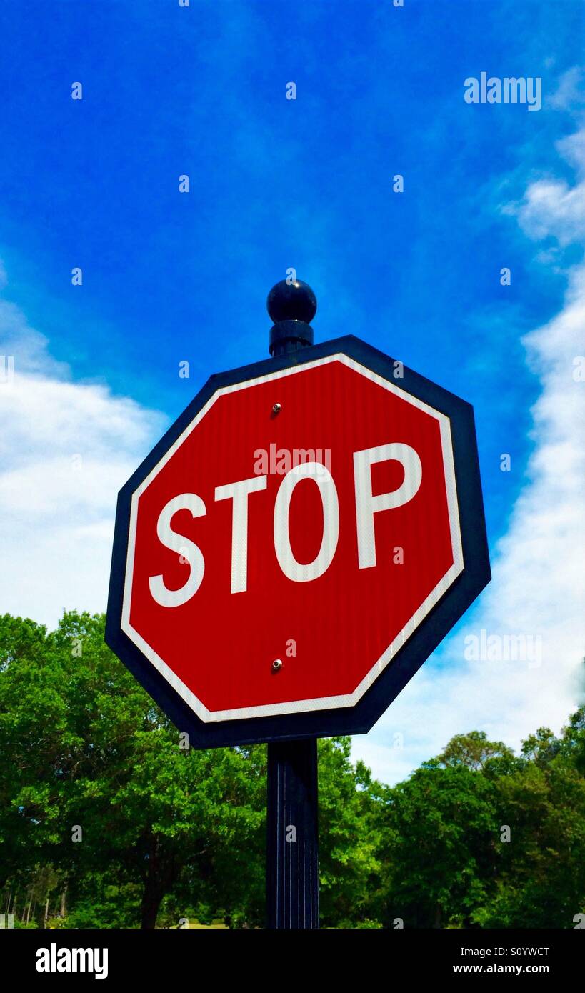 Nachbarschaft-Stop-Schild Stockfoto