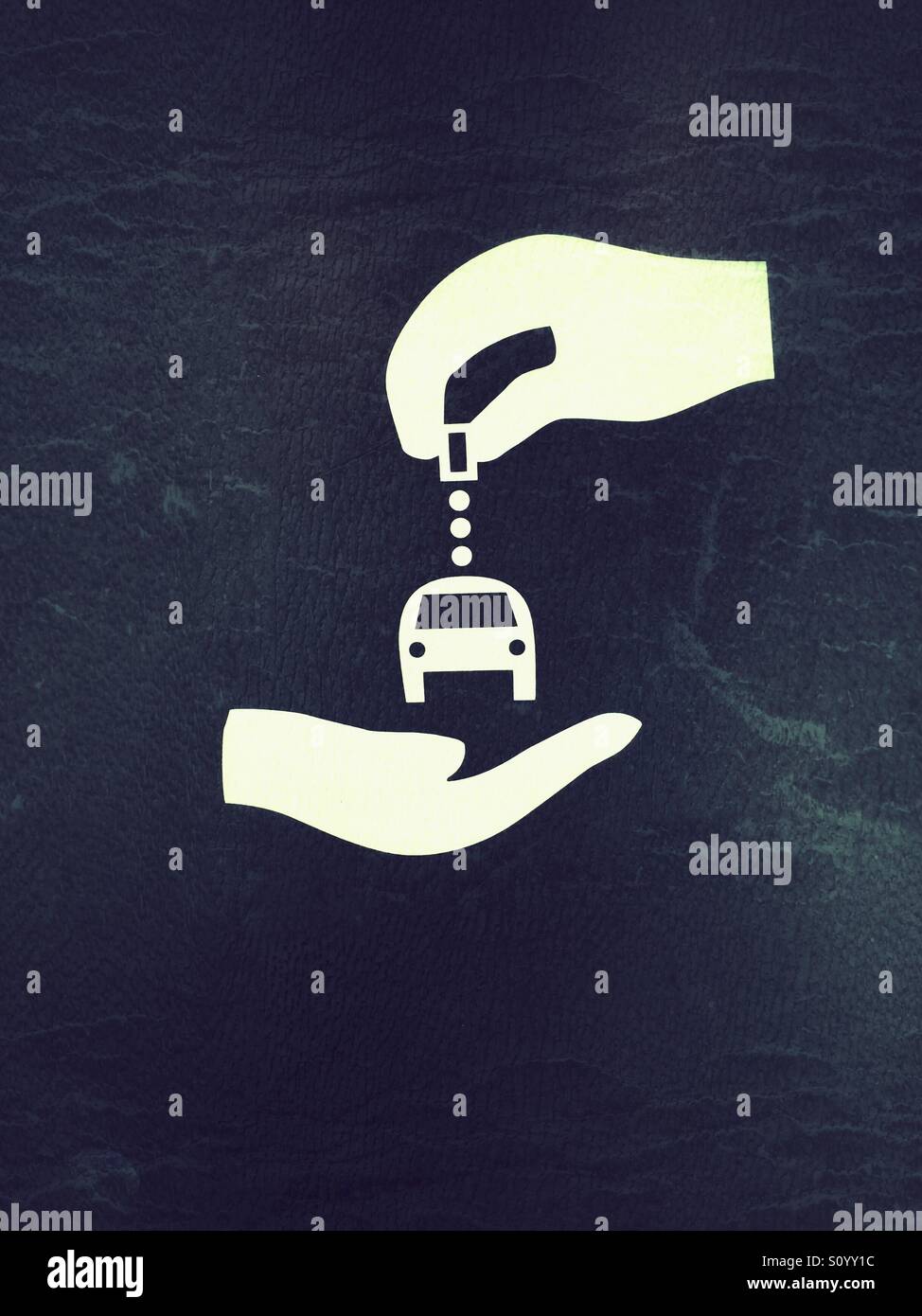 Auto mieten Zeichen - Smartphone-aufgenommenes Stockfoto