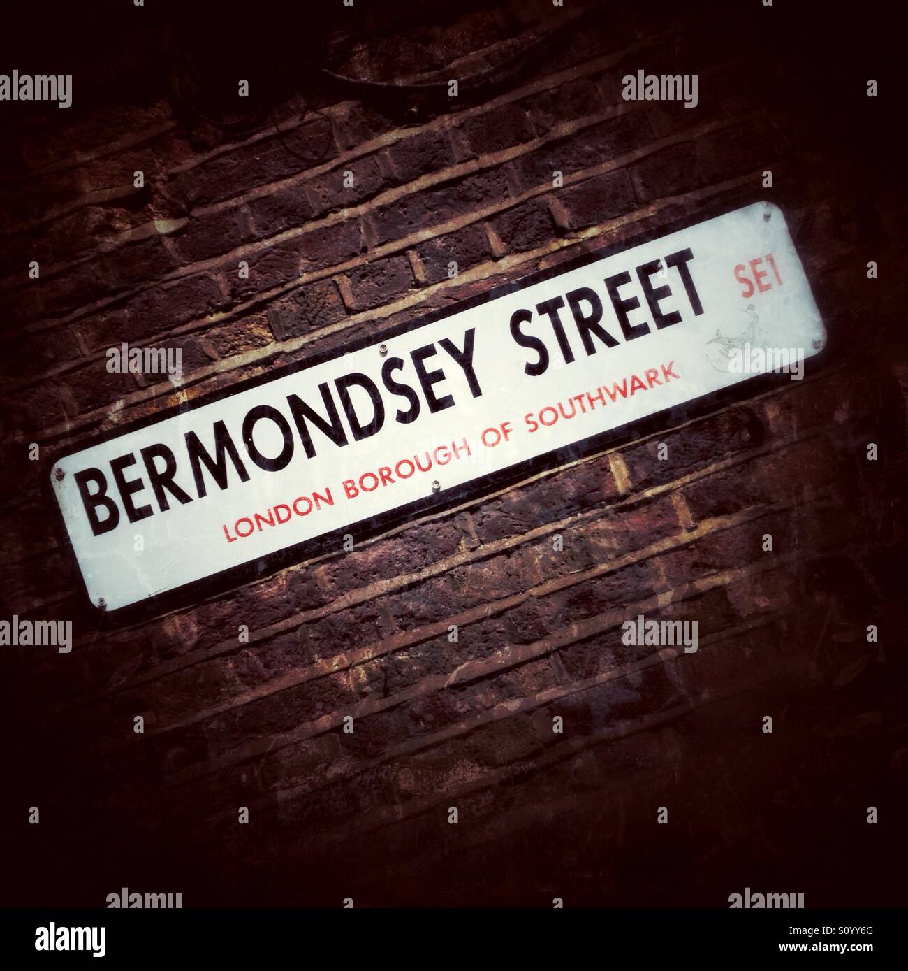 Straßenschild der Bermondsey Street In London se1 Stockfoto