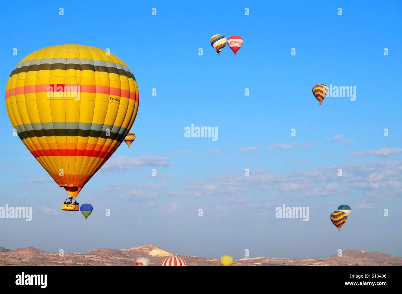 Heißluft Ballons @ Kappadokien. Stockfoto