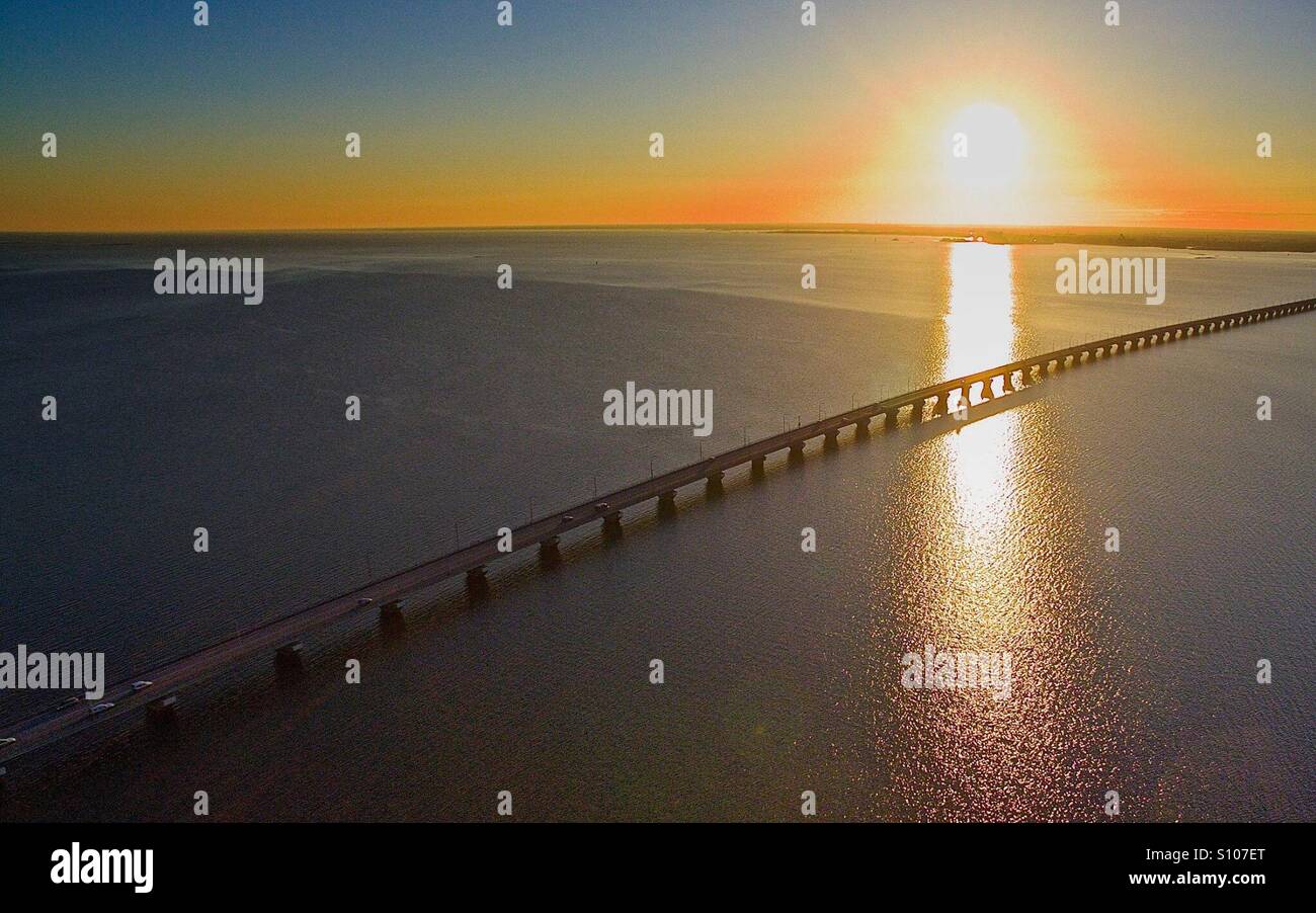 Skypicture über die Ölandbridge, Schweden. Stockfoto