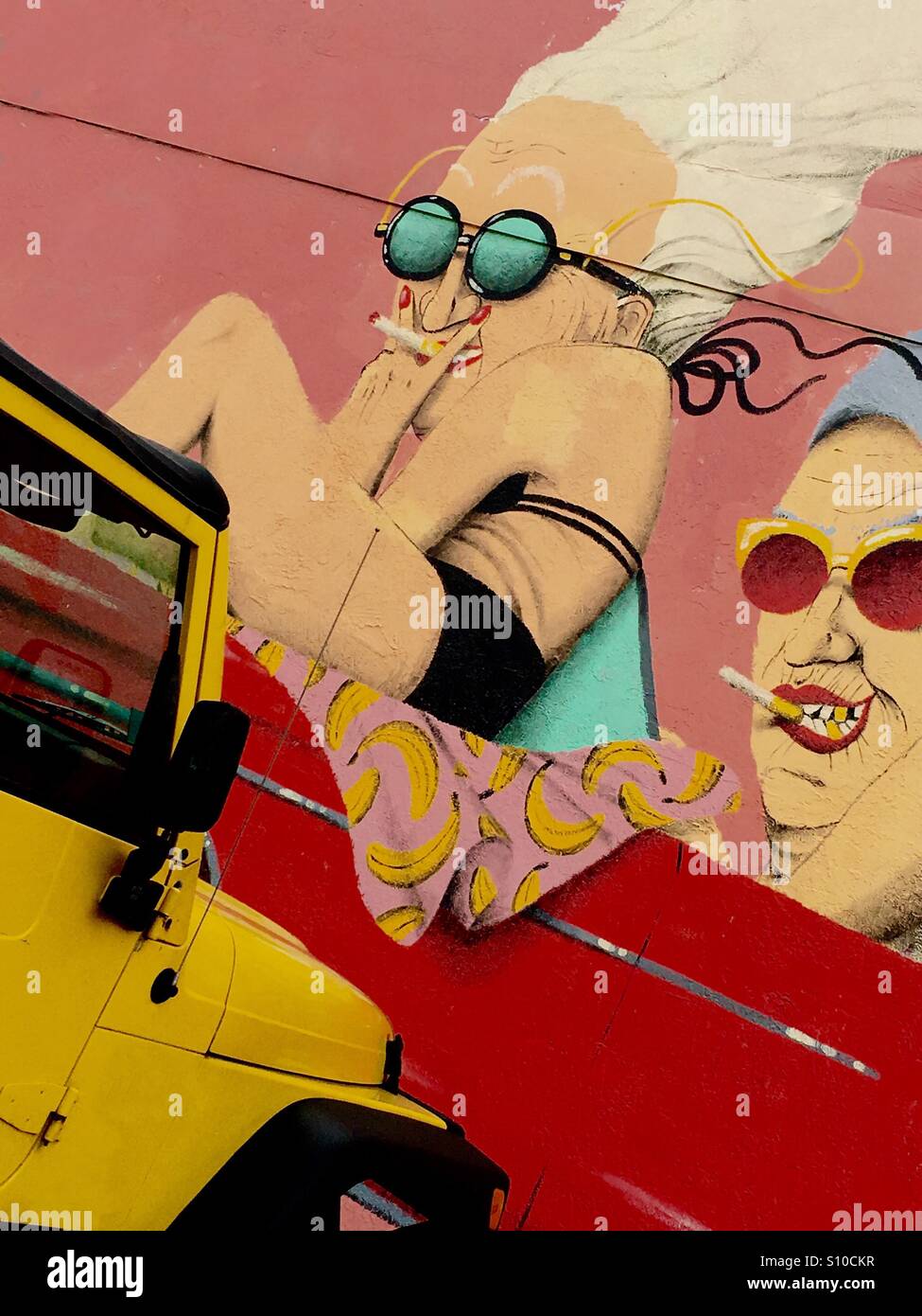 Wynwood Wände Kunst ältere Damen Stockfoto