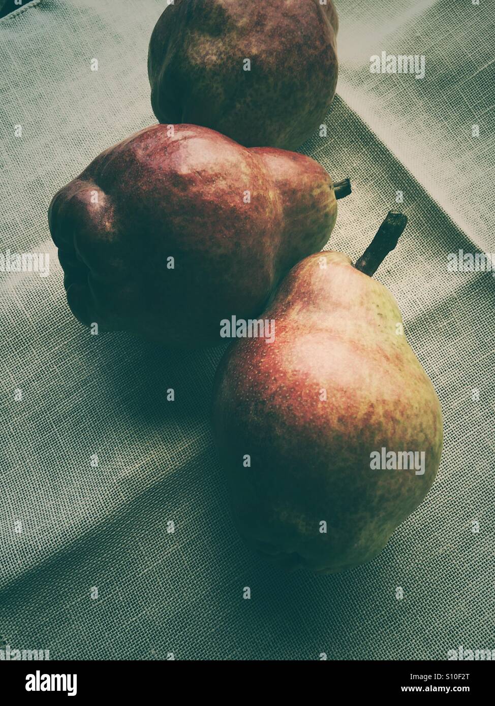 Drei reife Birnen - Smartphone-aufgenommenes Stockfoto