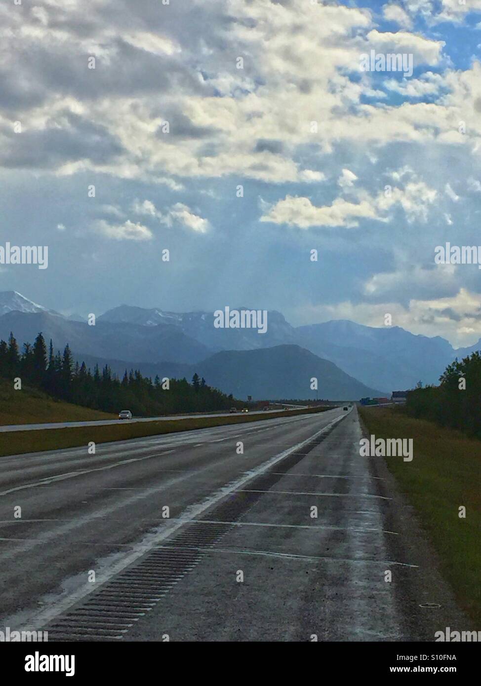 Regnerischen Tag reisen - Smartphone-aufgenommenes Stockfoto