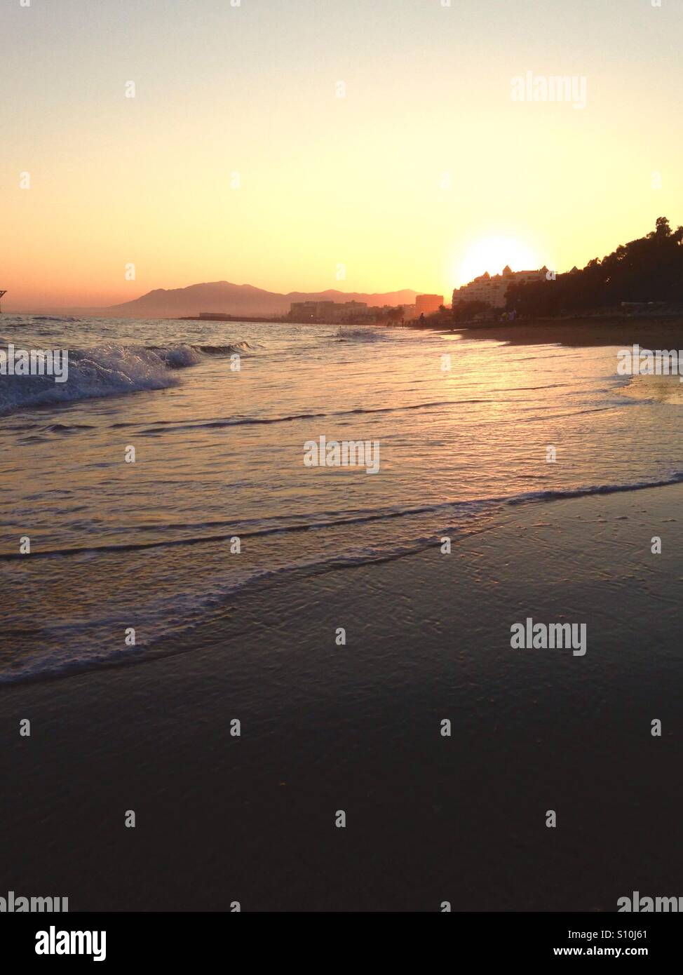 Marbella-Sonnenuntergang Stockfoto