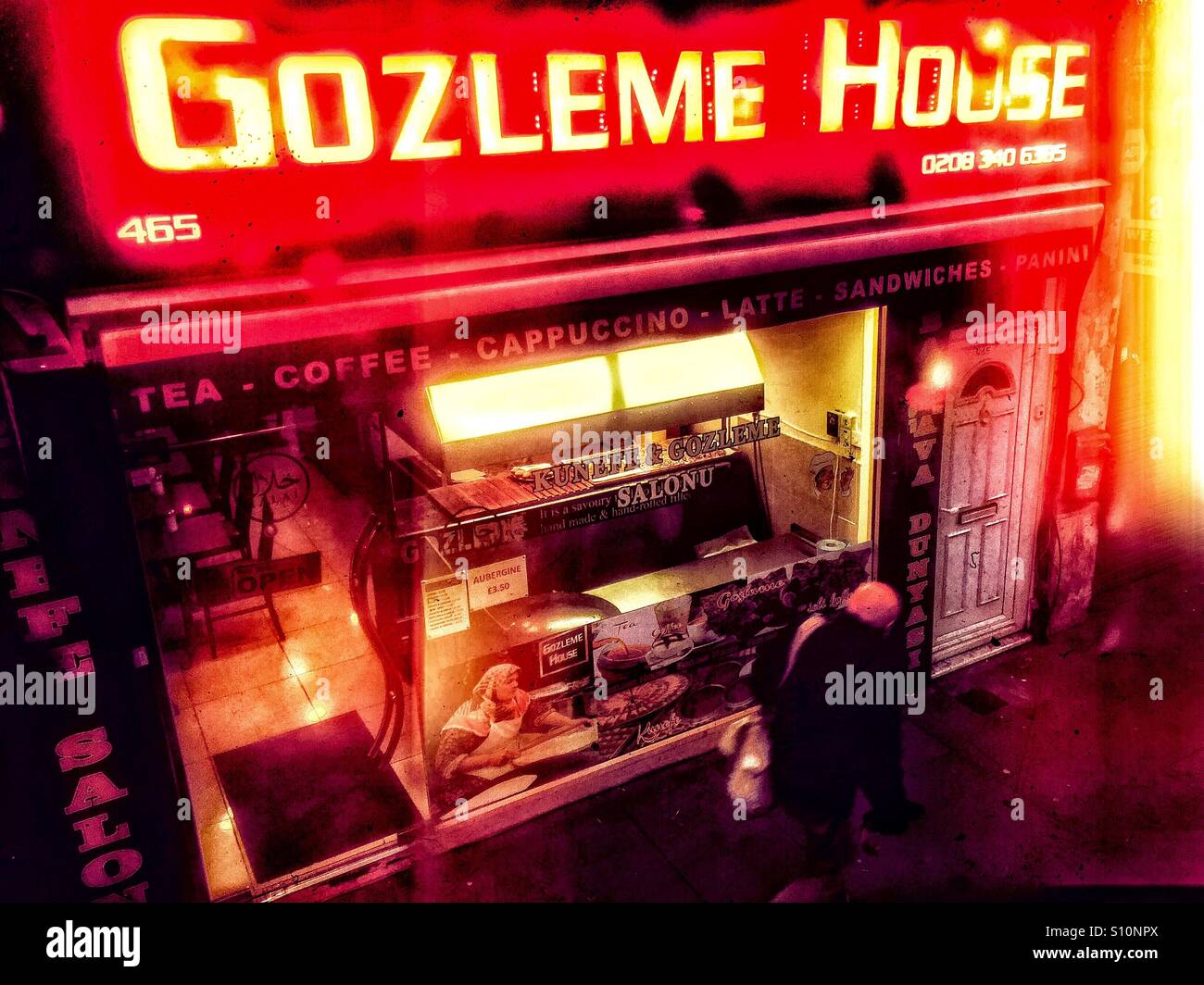 Türkisches Restaurant am grünen Gassen, Harringay, London, Vereinigtes Königreich Stockfoto