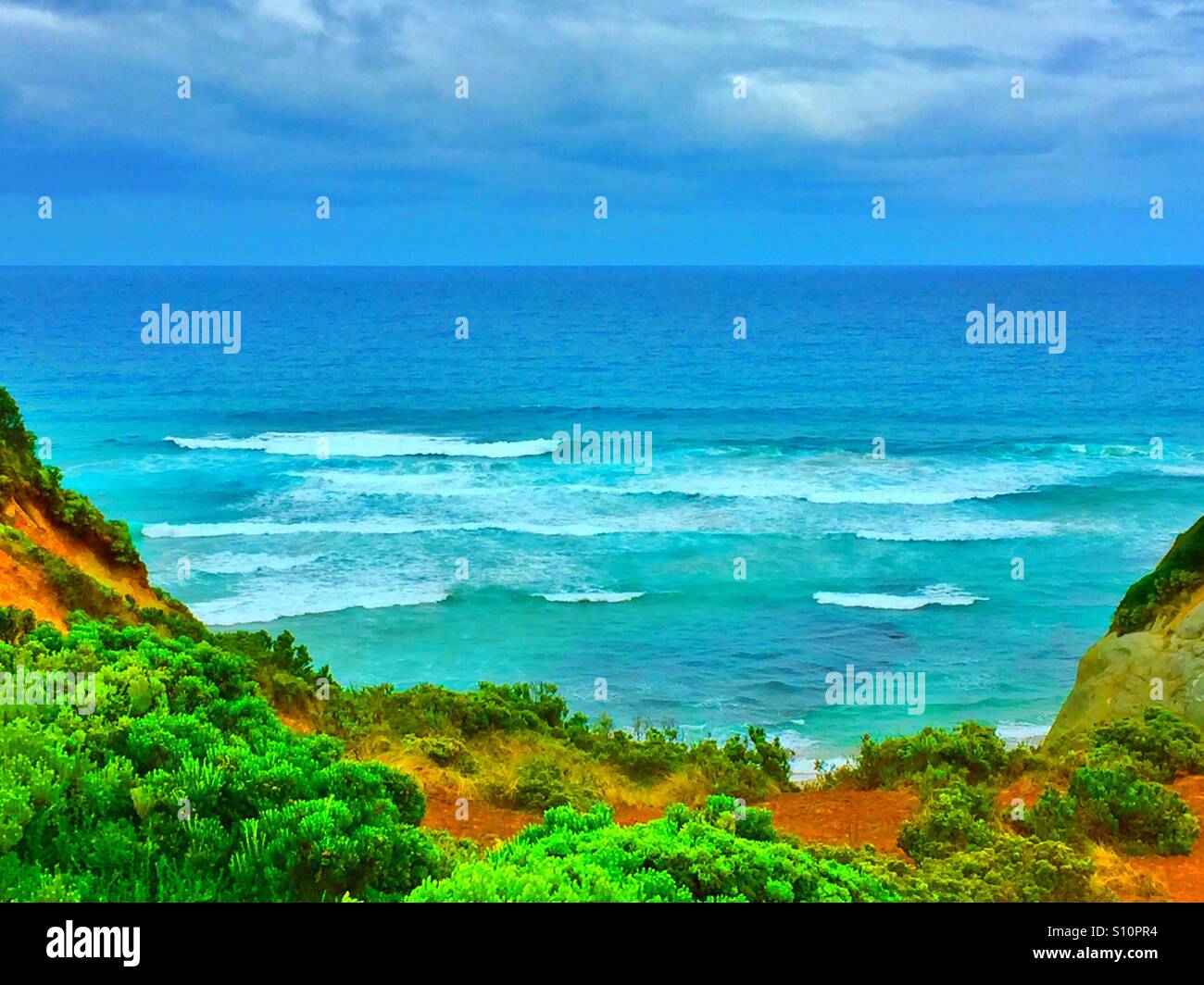 Apollo Bay und Marine National Park, Victoria, Australien - Smartphone-aufgenommenes Stockfoto